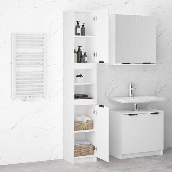 vidaXL Bathroom Cabinet White 32x34x188.5 cm Engineered Wood