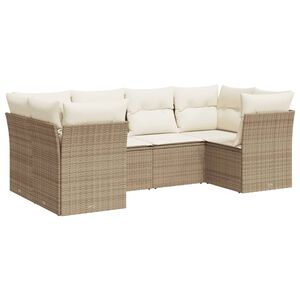 vidaXL Garden Sofa Set | Beige | PE rattan | Medium to Large | Modular