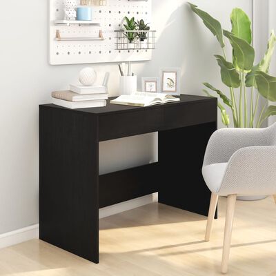 vidaXL Desk Black 101x50x76.5 cm Engineered Wood