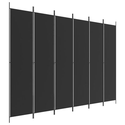 vidaXL 6-Panel Room Divider Black 300x220 cm Fabric