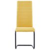 vidaXL Cantilever Dining Chairs 4 pcs Yellow Fabric