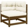 vidaXL Garden Corner Sofa with Cream Cushions Solid Wood Pine