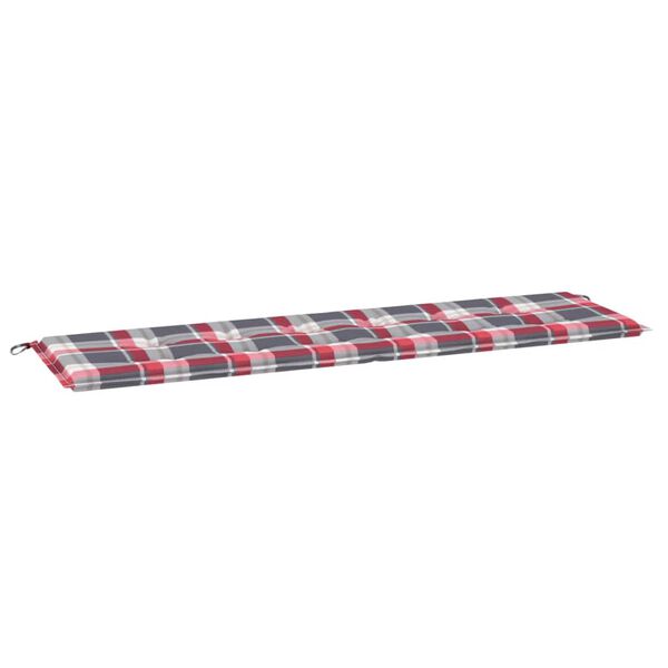vidaXL Garden Bench Cushion Red Check Pattern 180x50x3cm Oxford Fabric