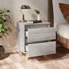 vidaXL Bed Cabinets with Solid Wood Legs 2 pcs Grey Sonoma 40x35x50 cm