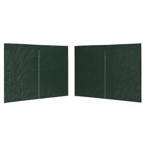 vidaXL Party Tent Sidewall 2 pcs with Zipper PE Green