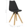 vidaXL Dining Chairs 4 pcs Black PP and Solid Beech Wood