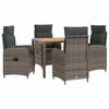 vidaXL Outdoor Dining Set 5 pcs Light Grey and Dark Grey