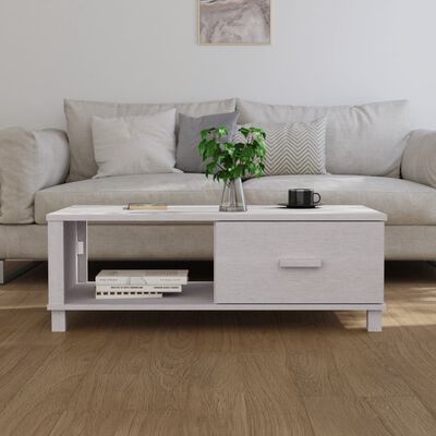 vidaXL Coffee Table HAMAR White 100x55x35 cm Solid Wood Pine