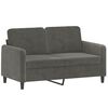 vidaXL 4 Piece Sofa Set with Throw Pillows&Cushions Dark Grey Velvet