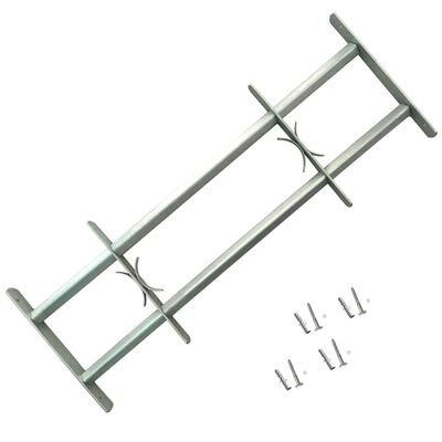 Adjustable Security Grille for Windows with 2 Crossbars 500-650 mm