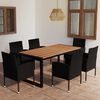 vidaXL 7 Piece Garden Dining Set Black