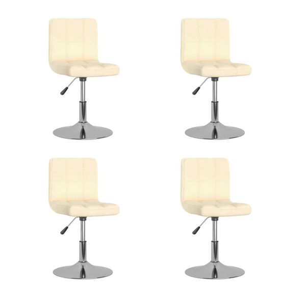 vidaXL Swivel Dining Chairs 4 pcs Cream Fabric