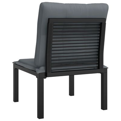 vidaXL Garden Chair with Cushions Black and Grey Poly Rattan