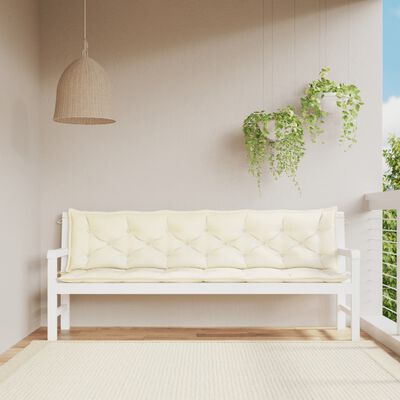 vidaXL Garden Bench Cushions 2 pcs Cream White 200x50x7cm Oxford Fabric