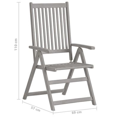 vidaXL Garden Reclining Chairs 4 pcs with Cushions Solid Acacia Wood