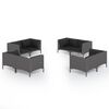vidaXL 8 Piece Garden Lounge Set with Cushions Poly Rattan Dark Grey