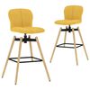 vidaXL Swivel Bar Chairs 2 pcs Yellow Fabric