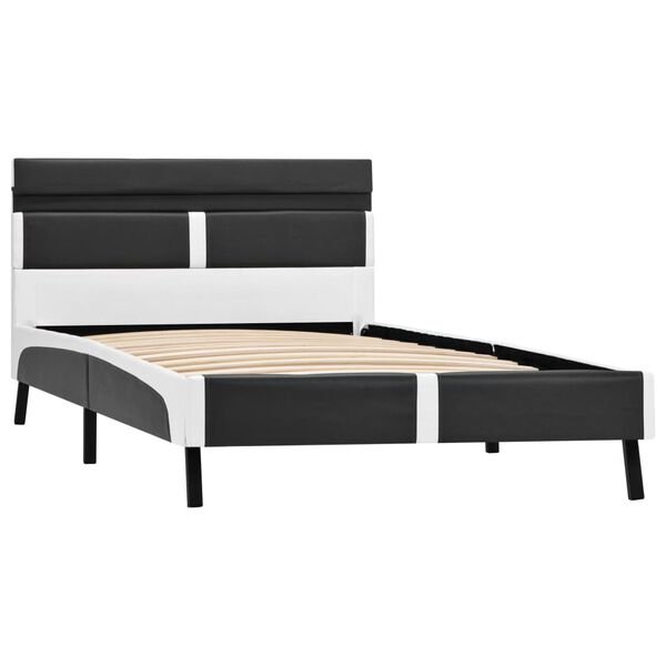 vidaXL Bed Frame with LED without Mattress Grey Faux Leather 90x200 cm