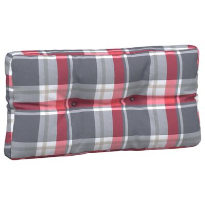 vidaXL Pallet Cushions 3 pcs Red Check Pattern Fabric