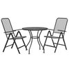 vidaXL 3 Piece Garden Dining Set Expanded Metal Mesh Anthracite