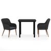 vidaXL 3 Piece Garden Dining Set with Cushions Black