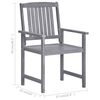 vidaXL Garden Chairs with Cushions 4 pcs Grey Solid Acacia Wood