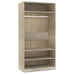 vidaXL Wardrobe Sonoma Oak 100x50x200 cm Engineered Wood