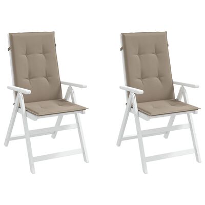vidaXL Garden Highback Chair Cushions 2 pcs Taupe 120x50x3 cm Fabric