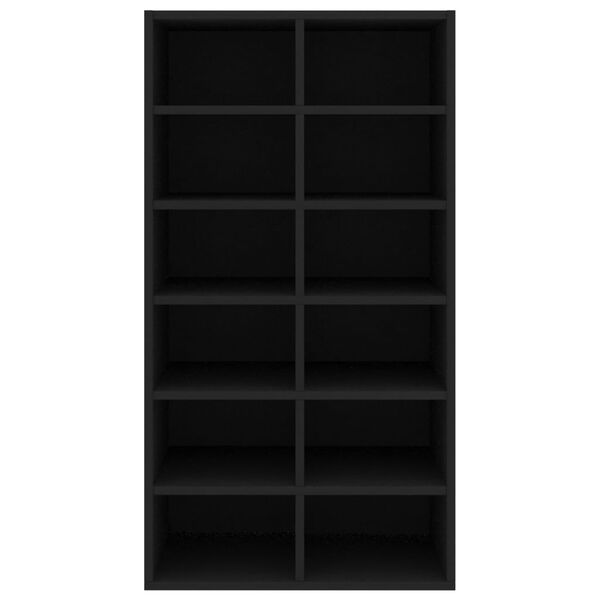 vidaXL Shoe Rack Black 54x34x100.5 cm Engineered Wood