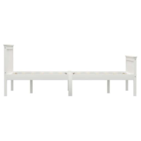 vidaXL Bed Frame without Mattress White Solid Pinewood 120x200 cm