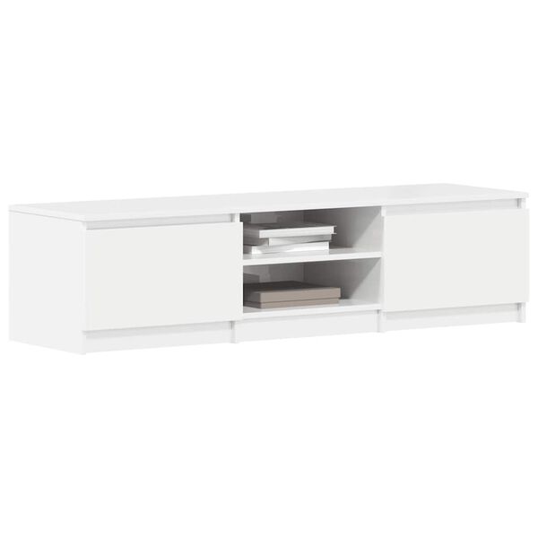 vidaXL TV Cabinet High Gloss White 140x40x35.5 cm Engineered Wood