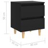 vidaXL Bed Cabinets with Solid Pinewood Legs 2 pcs Black 40x35x50 cm