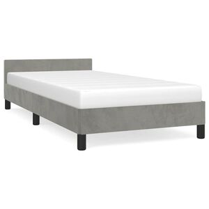 vidaXL Bed Frame without Mattress Light Grey 90x200 cm Velvet