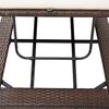 vidaXL Sunbed with Cushion Brown Poly Rattan