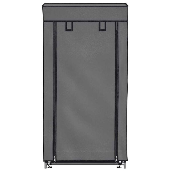 vidaXL Shoe Cabinet with Cover Grey 58x28x106 cm Fabric