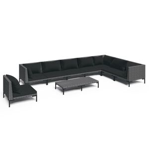 vidaXL Garden Lounge Set | Dark Grey, Black