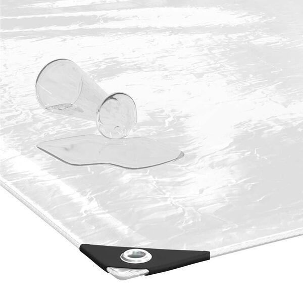 vidaXL Clear Tarpaulin with Eyelets 2x5 m PVC