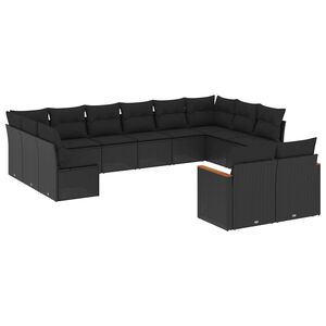 vidaXL Garden Sofa Set | Black