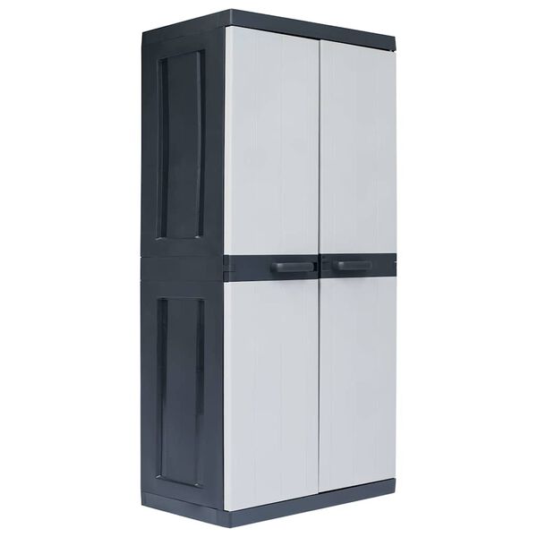 vidaXL Garden Cabinet Black 89 x 54 x 190 cm Plastic