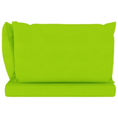 vidaXL Garden 2-Seater Pallet Sofa with Bright Green Cushions Pinewood
