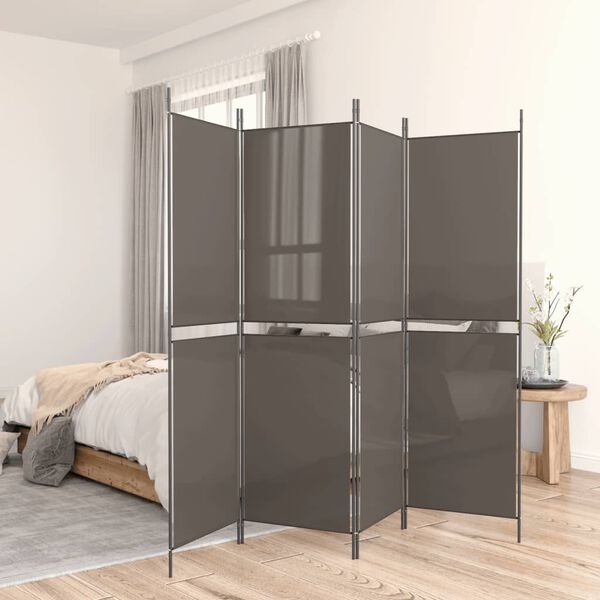 vidaXL 4-Panel Room Divider Anthracite 200x220 cm Fabric
