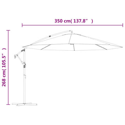 vidaXL Cantilever Umbrella with Aluminium Pole 350 cm Taupe