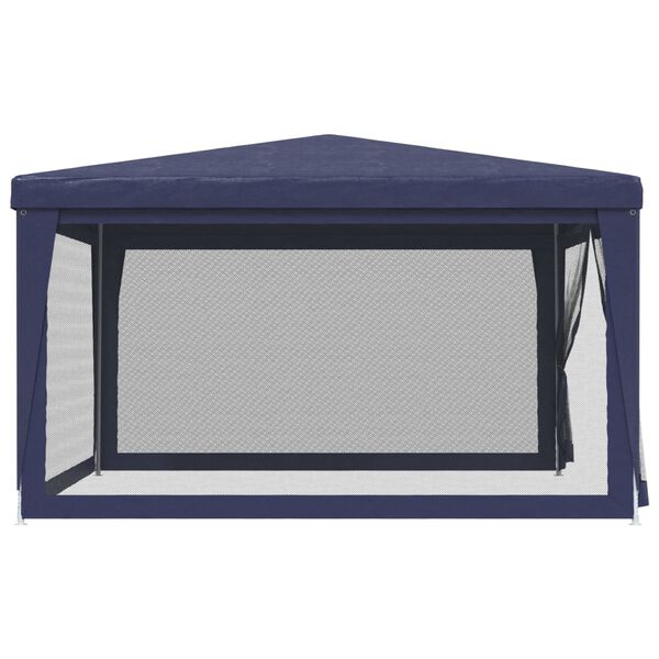 vidaXL Party Tent with 4 Mesh Sidewalls Blue 4x4 m HDPE