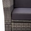 vidaXL 5 Piece Outdoor Dining Set with Cushions Poly Rattan Grey