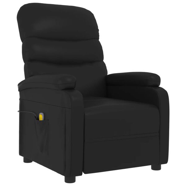 vidaXL Massage Chair Black Faux Leather
