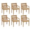 vidaXL Batavia Chairs with Cushions 6 pcs Solid Teak Wood