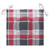 vidaXL Garden Chairs 2 pcs Red Check Pattern Cushions Solid Teak Wood