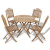vidaXL 5 Piece Folding Outdoor Dining Set Bamboo