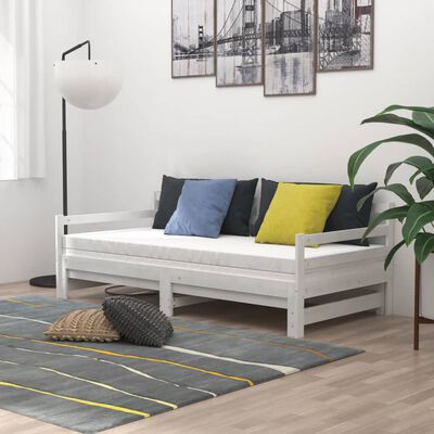 vidaXL Pull-out Day Bed without Mattress White 2x(90x200) cm