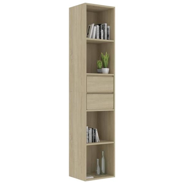 vidaXL Book Cabinet Sonoma Oak 36x30x171 cm Engineered Wood